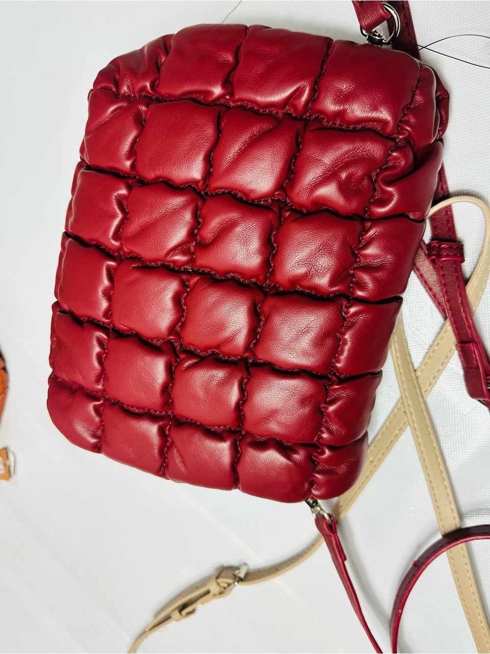 Faux Leather Crossbody Bag in Deep Wine